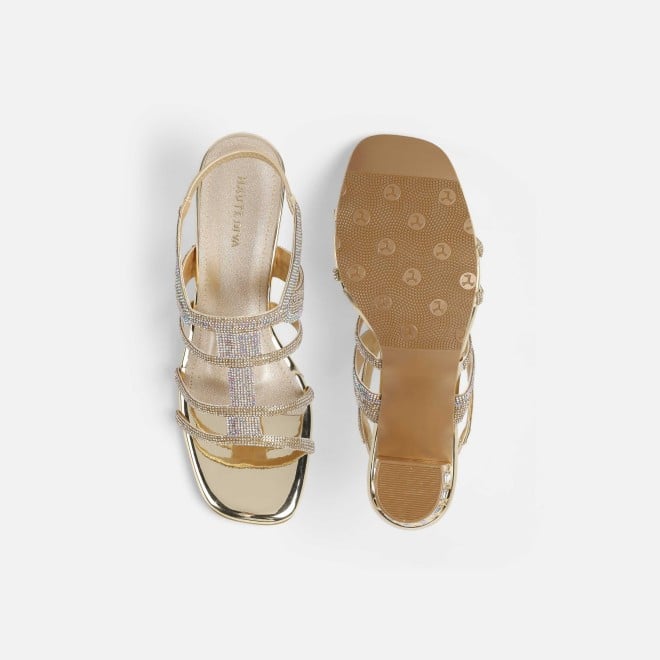 Haute Diva Women Gold Wedding Sandals (SKU: 54-213-15-36)