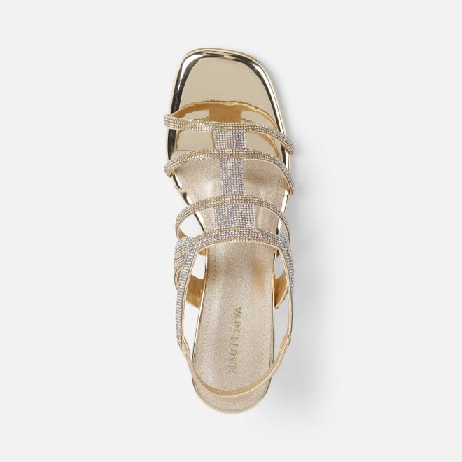 Haute Diva Women Gold Wedding Sandals (SKU: 54-213-15-36)