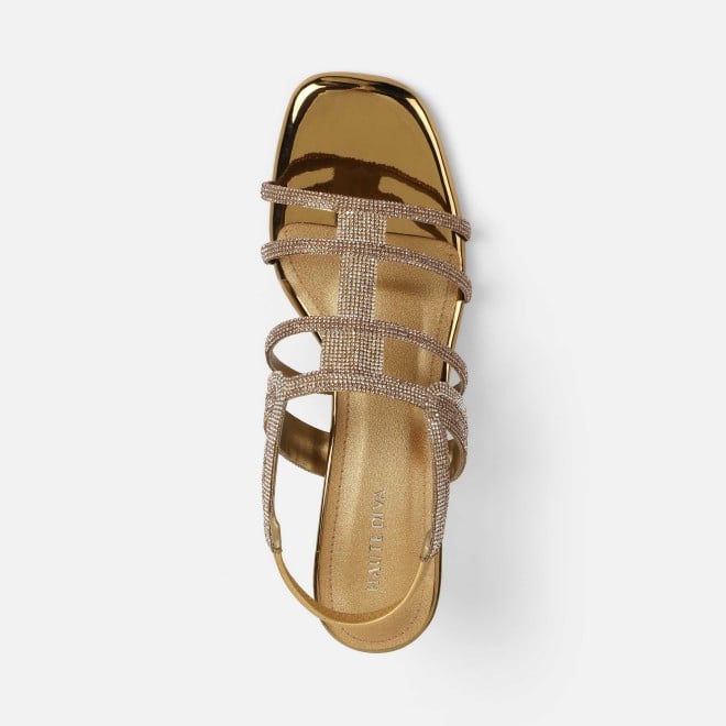Haute Diva Women Antic-gold Wedding Sandals (SKU: 54-213-28-36)