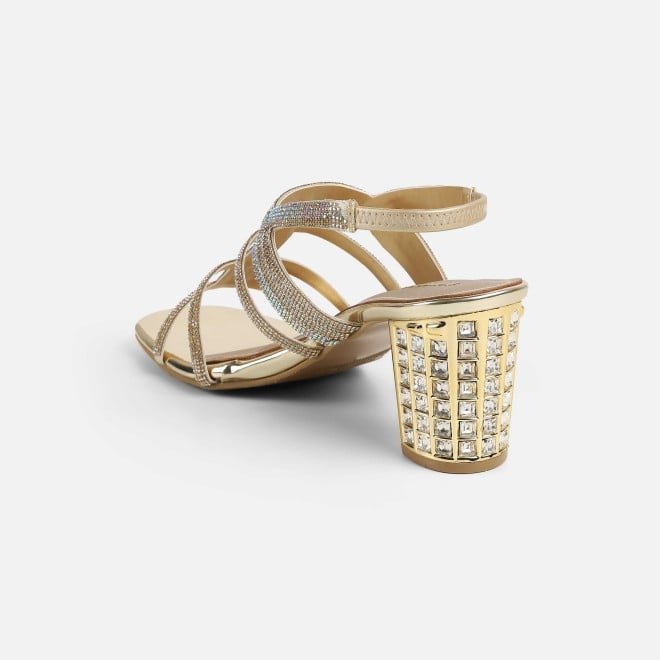 Haute Diva Women Gold Wedding Sandals (SKU: 54-213-15-36)