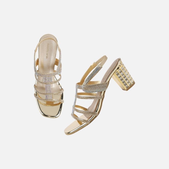Haute Diva Women Gold Wedding Sandals (SKU: 54-213-15-36)