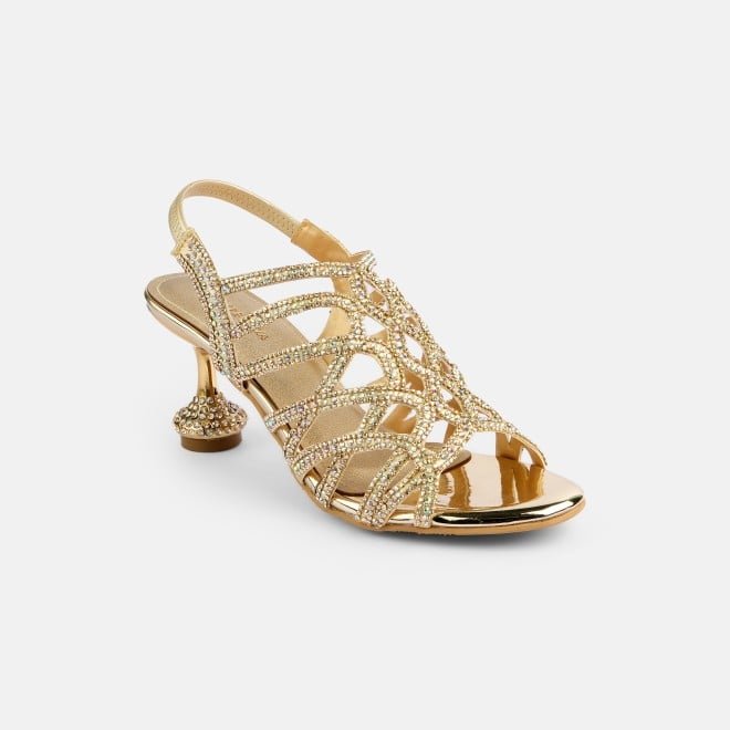 Haute Diva Women Gold Wedding Sandals