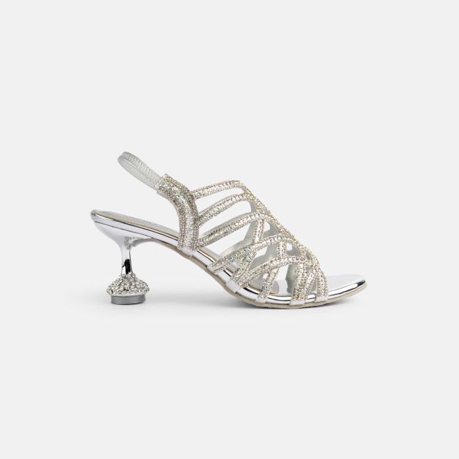 Haute Diva Women Silver Wedding Sandals (SKU: 54-214-27-37)