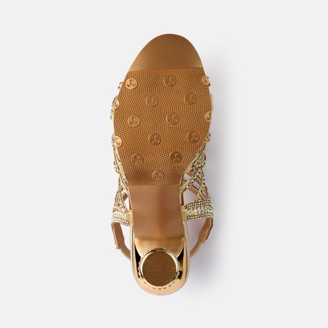 Haute Diva Women Antic-gold Wedding Sandals (SKU: 54-214-28-36)