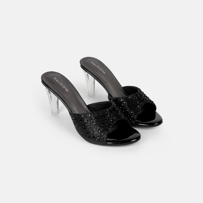 Haute Diva Women Black Party Slip Ons (SKU: 54-215-11-36)
