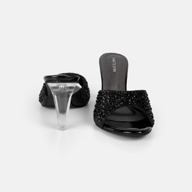 Haute Diva Women Black Party Slip Ons (SKU: 54-215-11-36)