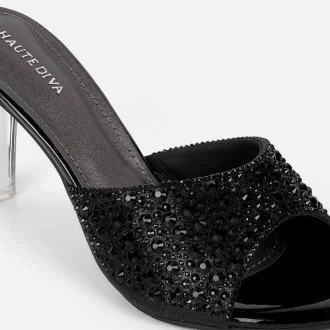 Haute Diva Women Black Party Slip Ons (SKU: 54-215-11-36)