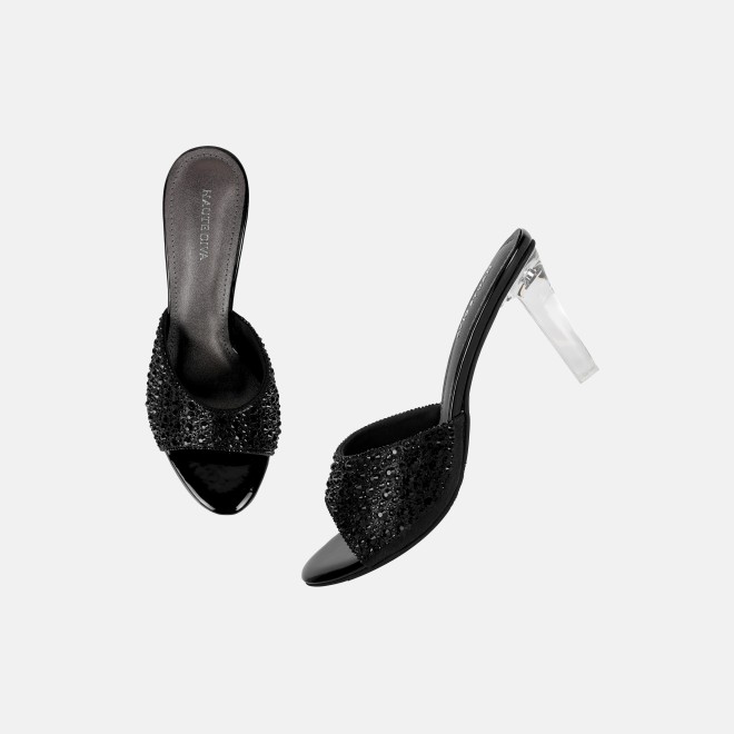 Haute Diva Women Black Party Slip Ons (SKU: 54-215-11-36)