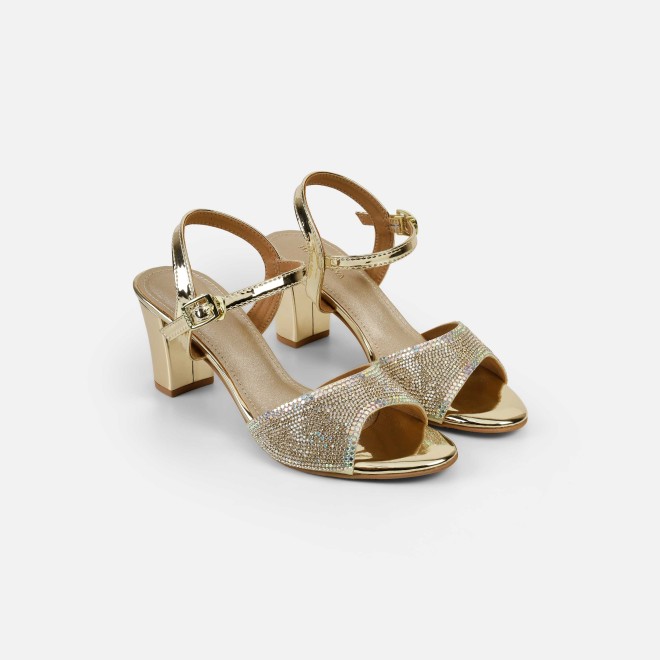 Haute Diva Women Gold Party Sandals (SKU: 54-216-15-36)