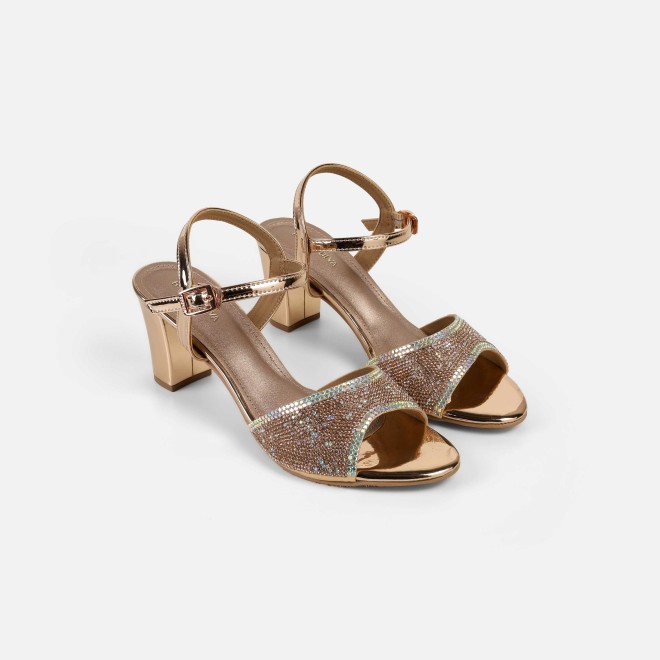 Haute Diva Women Rose-gold Party Sandals (SKU: 54-216-52-36)