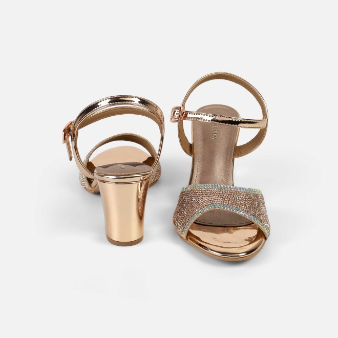 Haute Diva Women Rose-gold Party Sandals (SKU: 54-216-52-36)