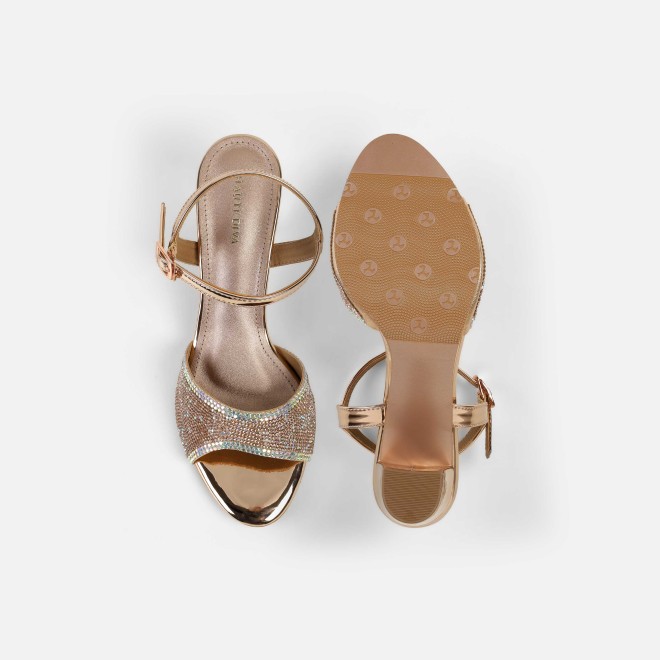 Haute Diva Women Rose-gold Party Sandals (SKU: 54-216-52-36)
