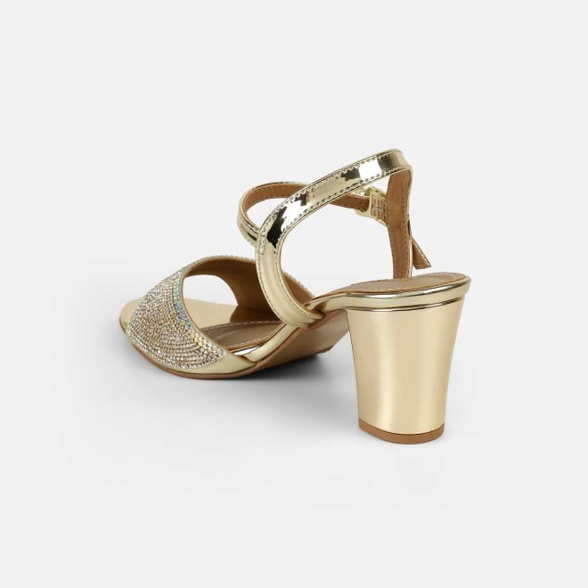 Haute Diva Women Gold Party Sandals (SKU: 54-216-15-36)