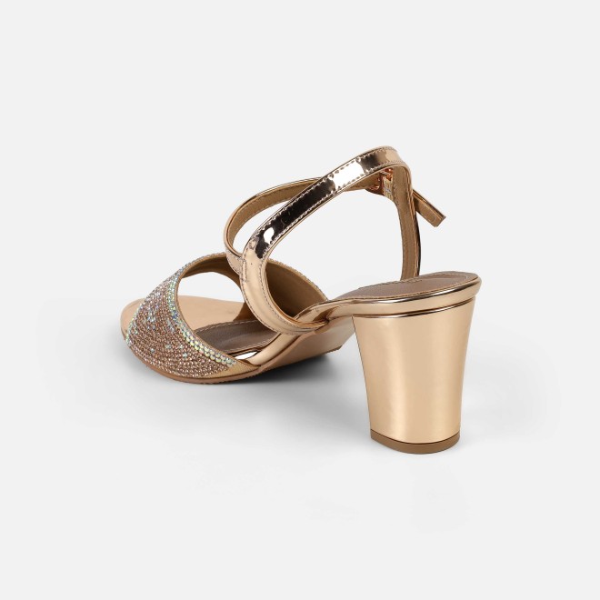 Haute Diva Women Rose-gold Party Sandals (SKU: 54-216-52-36)
