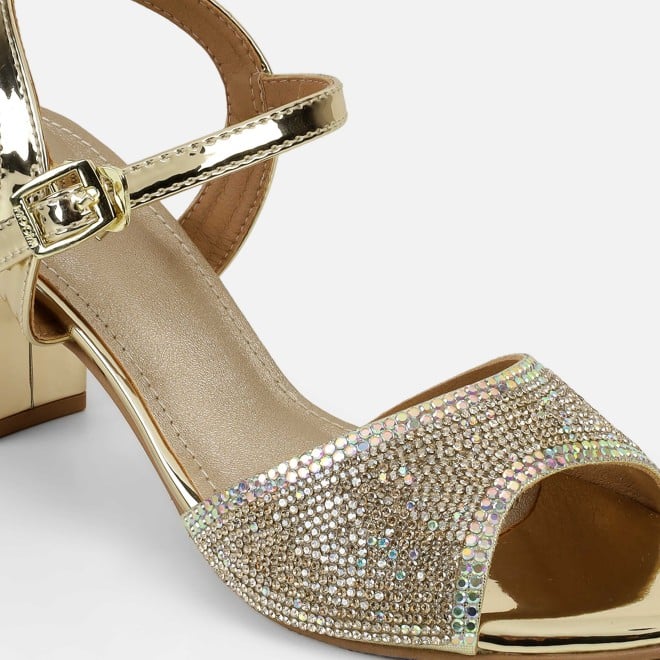 Haute Diva Women Gold Party Sandals (SKU: 54-216-15-36)