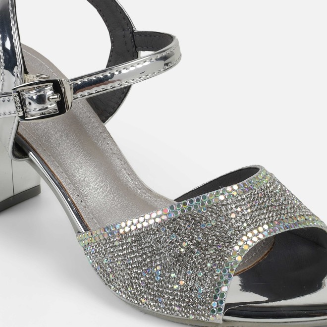 Haute Diva Women Silver Party Sandals (SKU: 54-216-27-36)