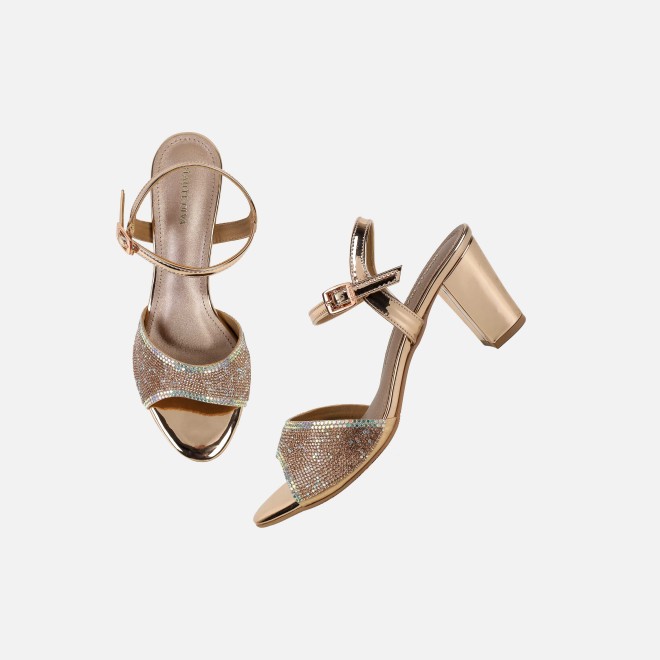 Haute Diva Women Rose-gold Party Sandals (SKU: 54-216-52-36)