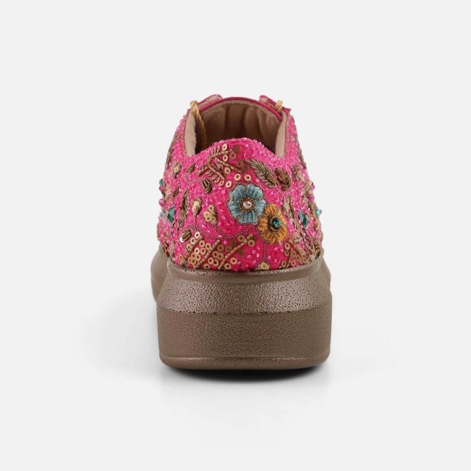 Mochi Women Pink Ethnic Sneakers (SKU: 54-222-24-37)
