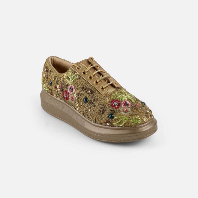 Mochi Women Antic-gold Ethnic Sneakers (SKU: 54-222-28-37)