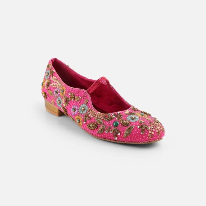 Mochi Women Pink Ethnic Ballerinas (SKU: 54-223-24-36)