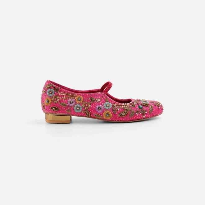 Mochi Women Pink Ethnic Ballerinas (SKU: 54-223-24-36)