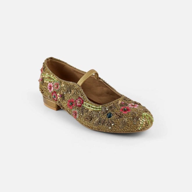 Mochi Women Antic-gold Ethnic Ballerinas (SKU: 54-223-28-37)