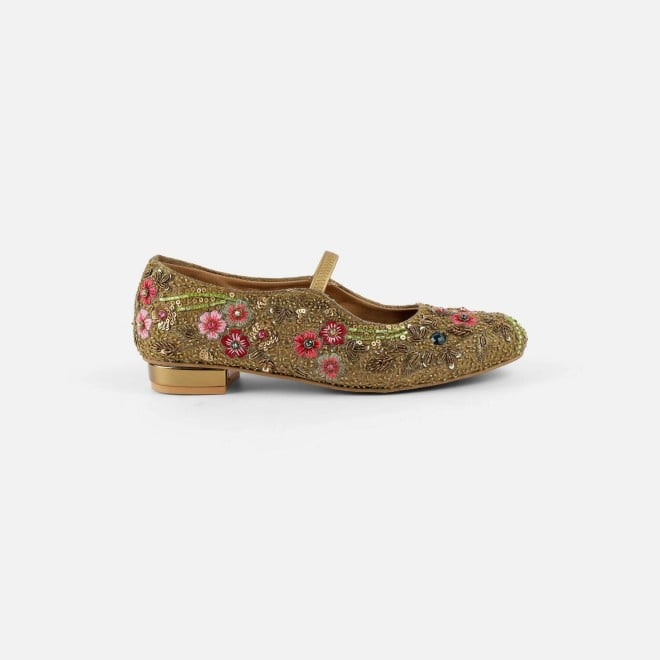 Mochi Women Antic-gold Ethnic Ballerinas (SKU: 54-223-28-37)