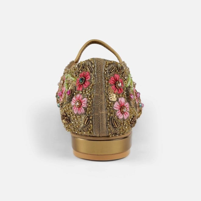 Mochi Women Antic-gold Ethnic Ballerinas (SKU: 54-223-28-37)