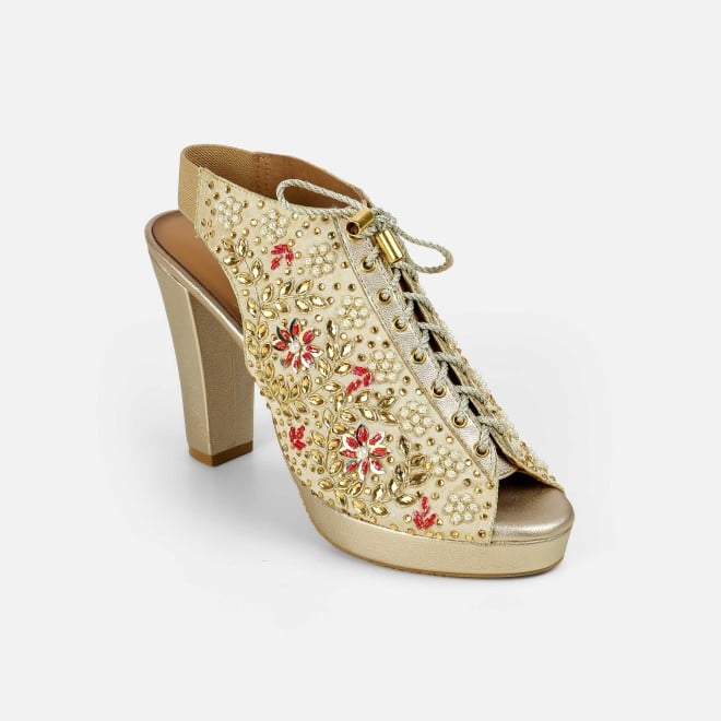 Haute Diva Women Gold Party Sandals (SKU: 54-226-15-36)