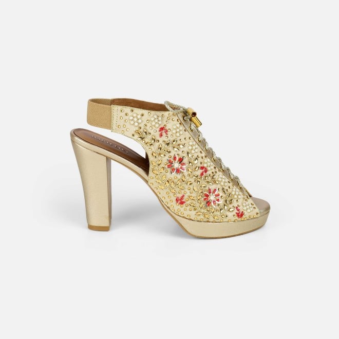 Haute Diva Women Gold Party Sandals (SKU: 54-226-15-36)