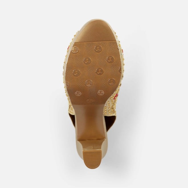 Haute Diva Women Gold Party Sandals (SKU: 54-226-15-36)