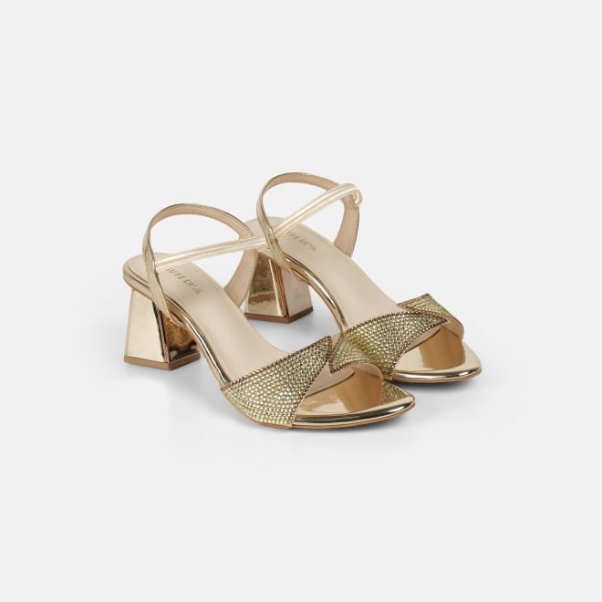 Haute Diva Women Gold Party Sandals (SKU: 54-238-15-36)