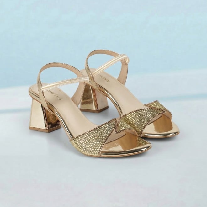 Haute Diva Women Gold Party Sandals (SKU: 54-238-15-36)