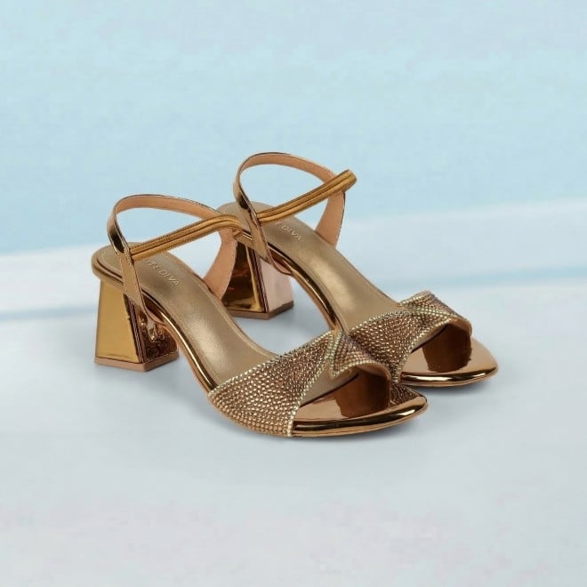 Haute Diva Women Antic-gold Party Sandals (SKU: 54-238-28-36)