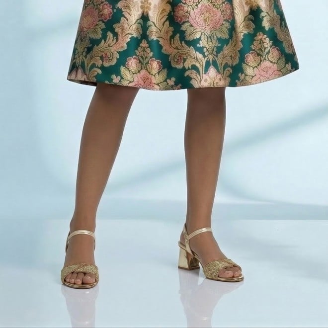 Haute Diva Women Gold Party Sandals (SKU: 54-238-15-36)