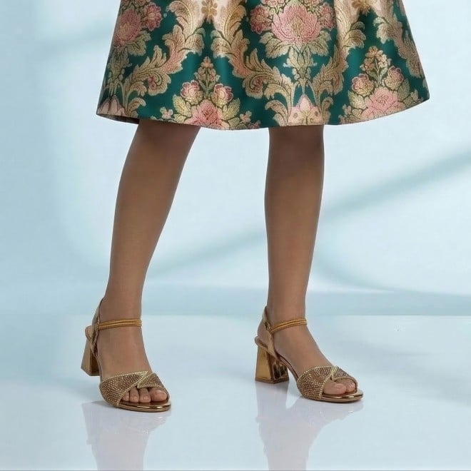 Haute Diva Women Antic-gold Party Sandals (SKU: 54-238-28-36)