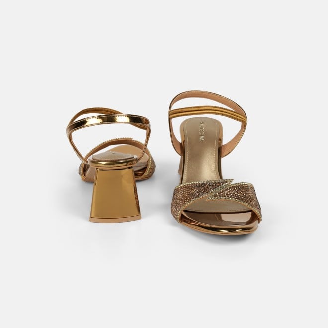Haute Diva Women Antic-gold Party Sandals (SKU: 54-238-28-36)
