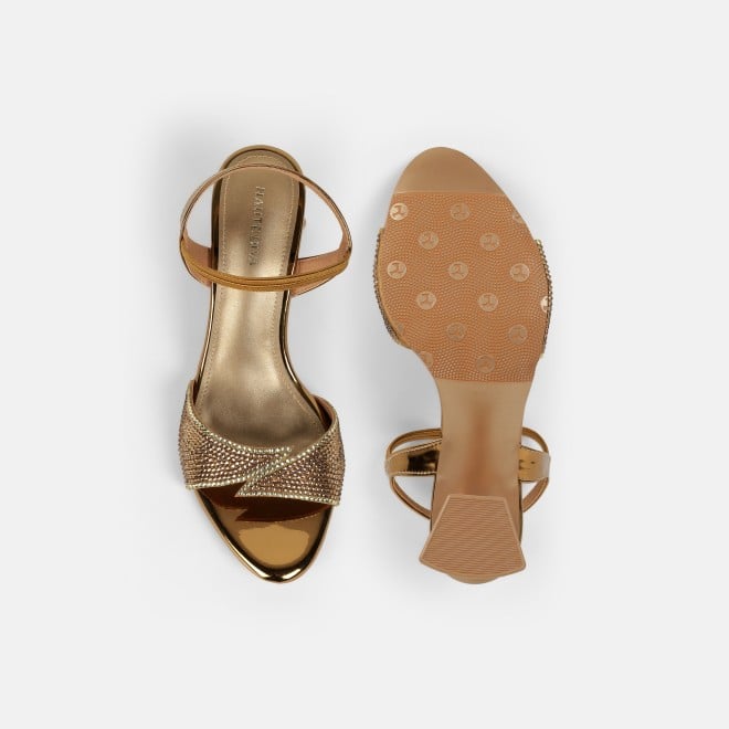 Haute Diva Women Antic-gold Party Sandals (SKU: 54-238-28-36)