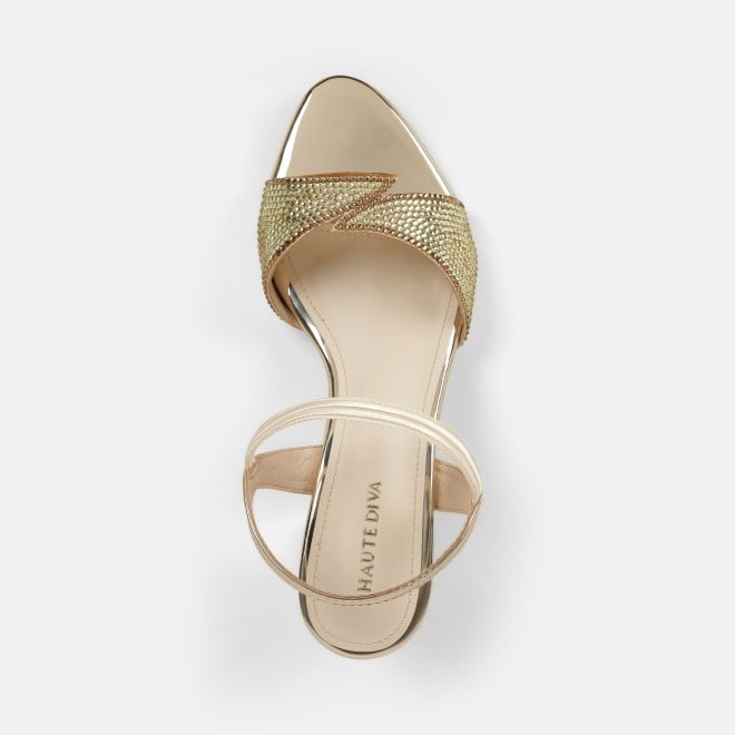Haute Diva Women Gold Party Sandals (SKU: 54-238-15-36)