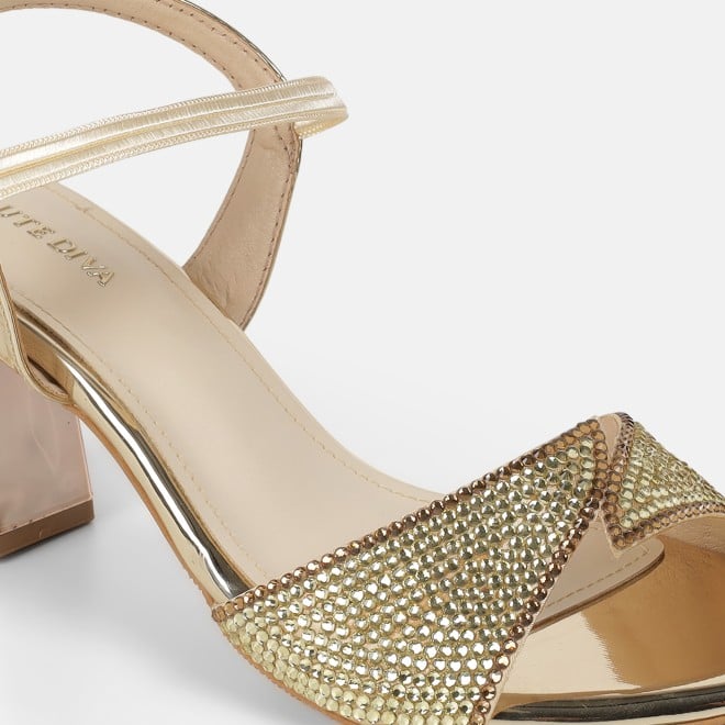 Haute Diva Women Gold Party Sandals (SKU: 54-238-15-36)