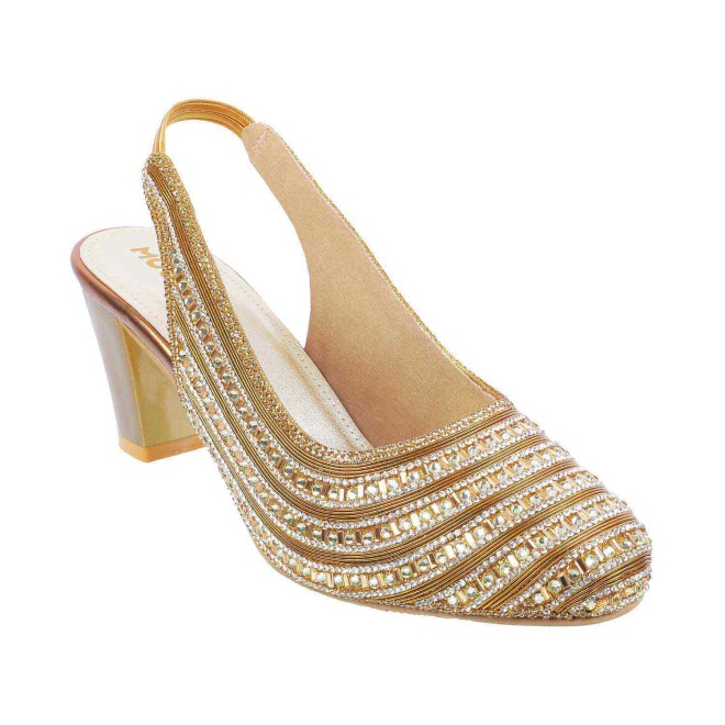 Haute Diva Women Antique-Gold Wedding Sandals