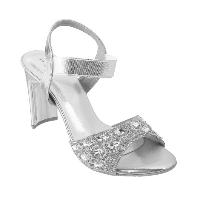 Haute Diva Silver Party Sandals