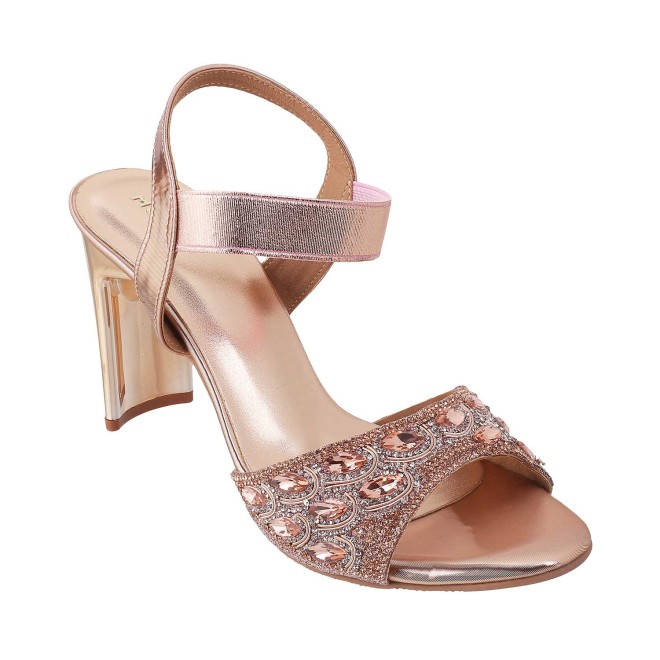 Haute Diva Rose-Gold Party Sandals
