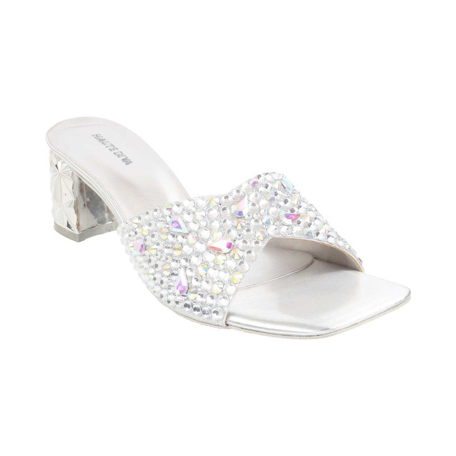 Haute Diva Women Silver Wedding Sandals
