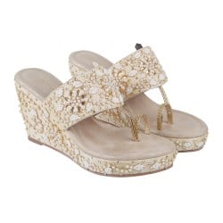 Women Gold Ethnic Sandals