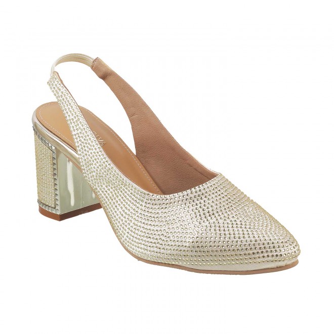 Haute Diva Women Gold Party Sandals