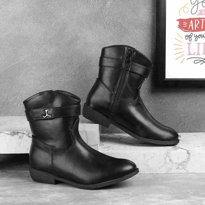 Mochi Girls Black Casual Boots