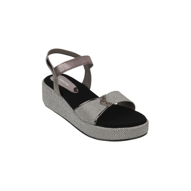 Mochi Girls Gun-Metal Casual Sandals (SKU: 57-32-29-31)