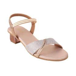 Girls Rose-Gold Party Sandals