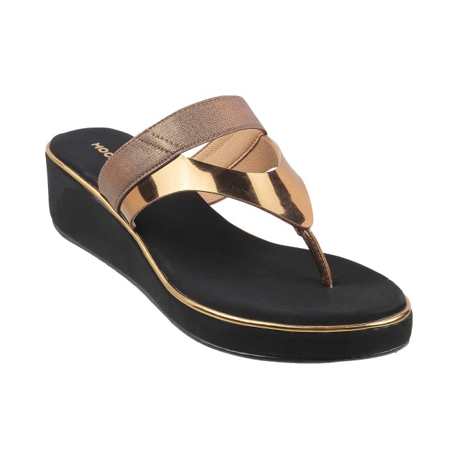 Mochi Antique-Gold Casual Slip Ons